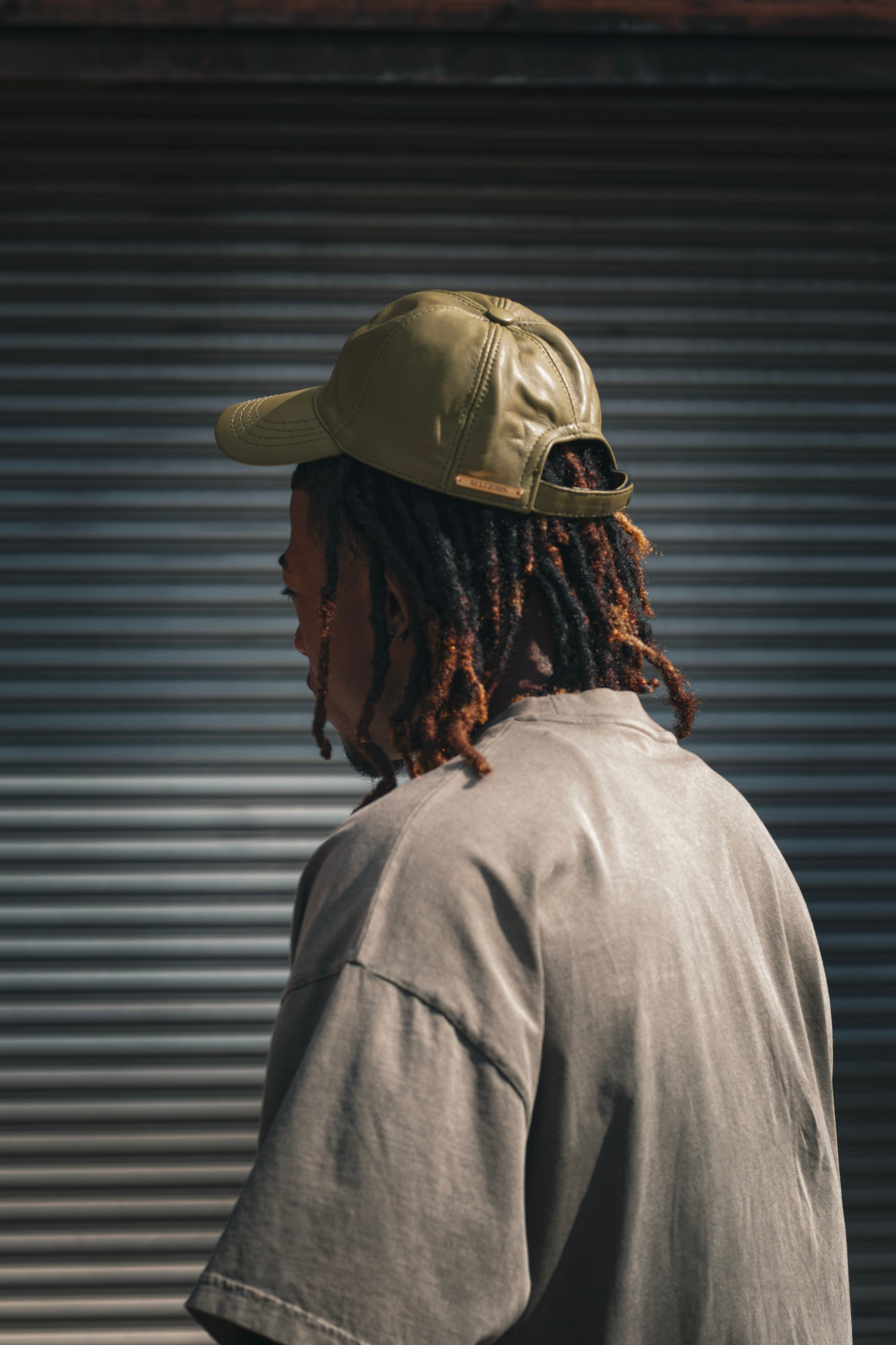 Cuir Cap in Olive