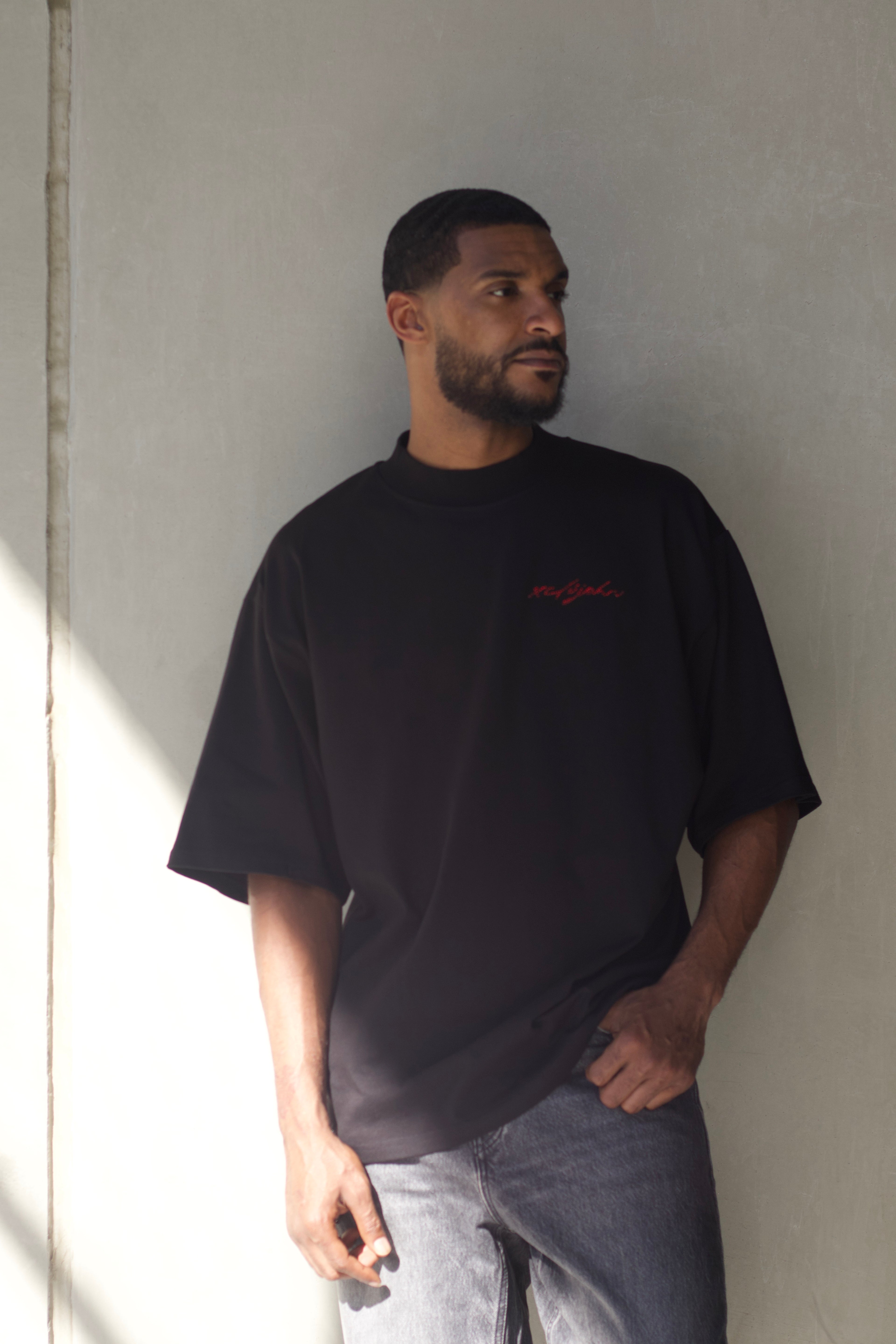 Noir x Bloody Rhinestone Mock Tee Unisex