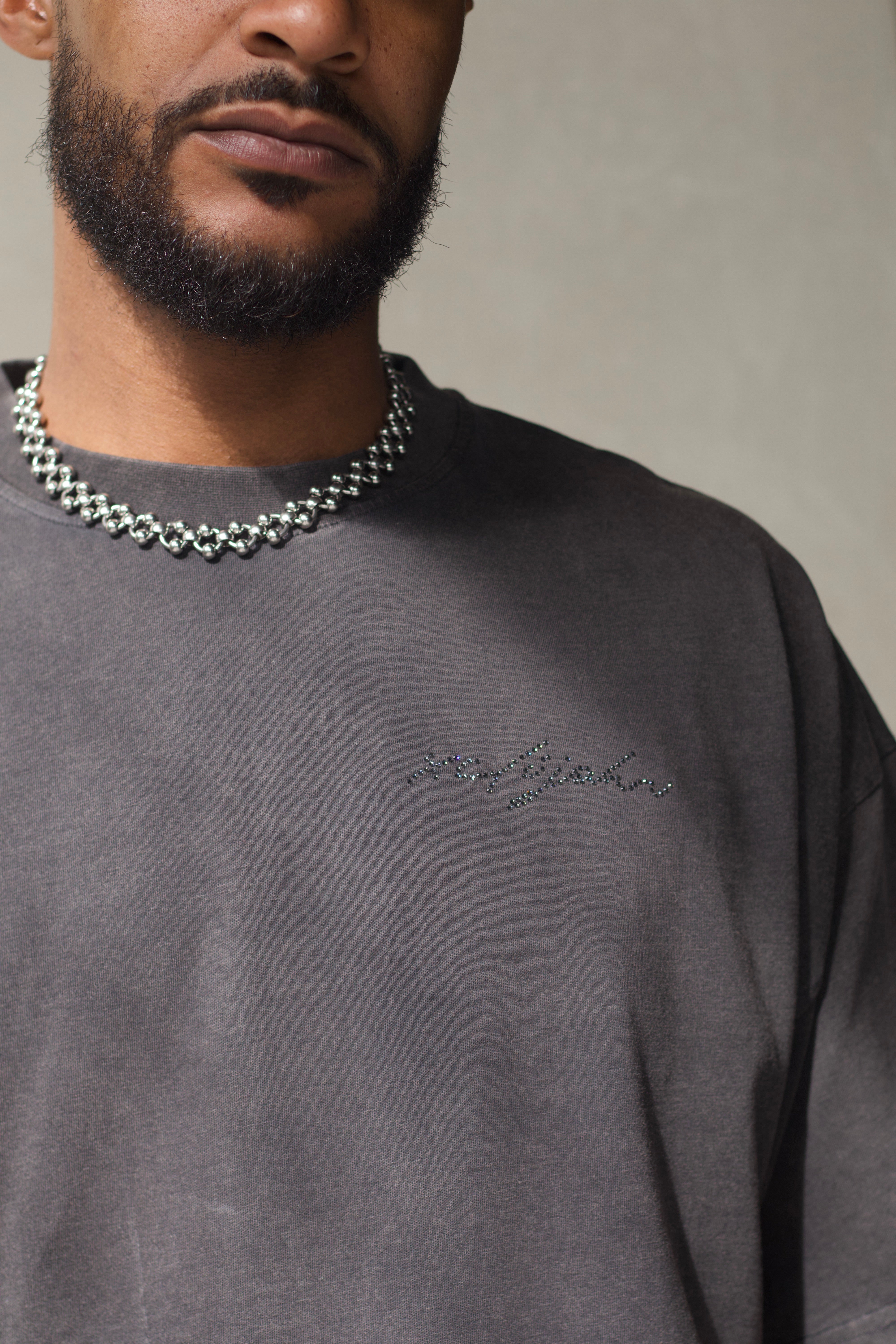 Ash Noir x Chrome Rhinestone Tee Unisex – XCLÚJOHN