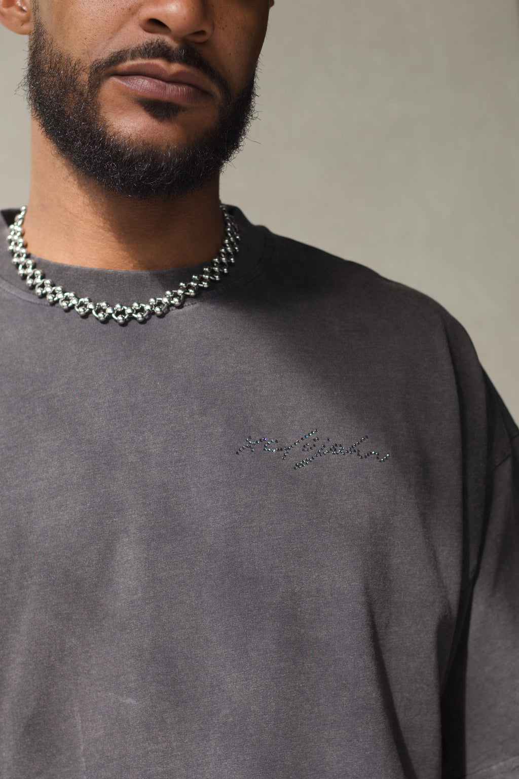 Ash Noir x Chrome Rhinestone Tee Unisex