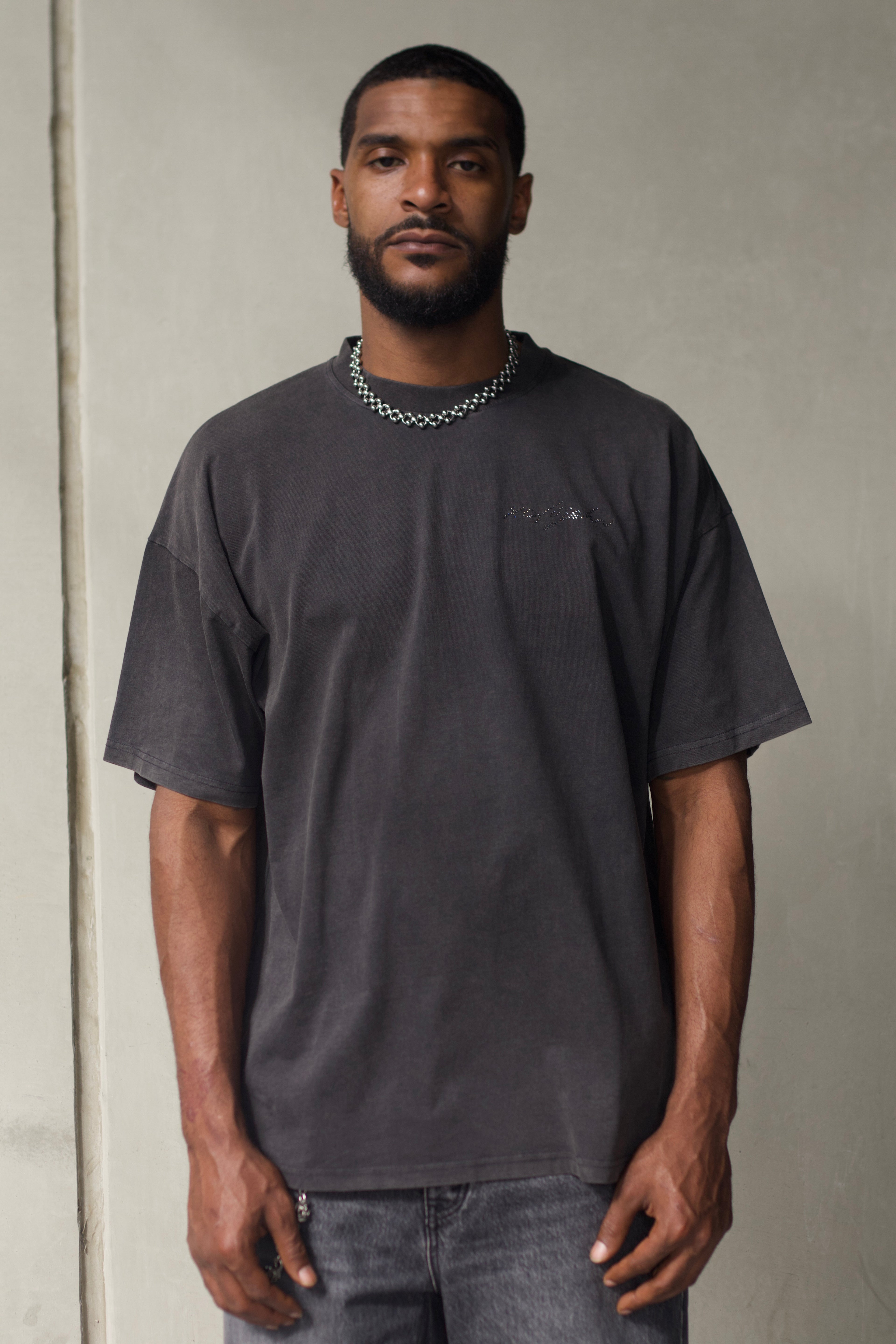 Ash Noir x Chrome Rhinestone Tee Unisex